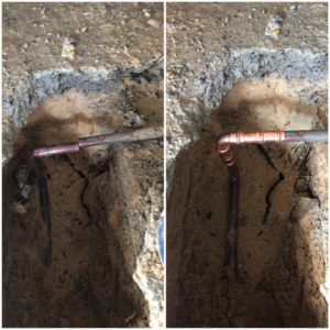 Pipe being repair by Mainline