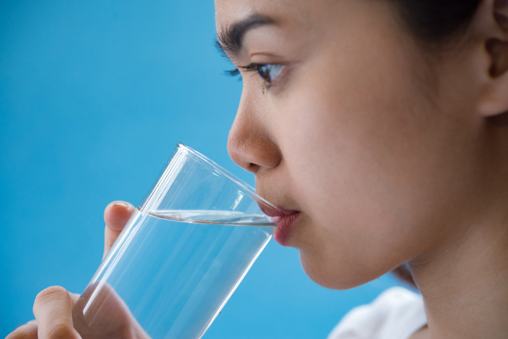 Woman drinking water